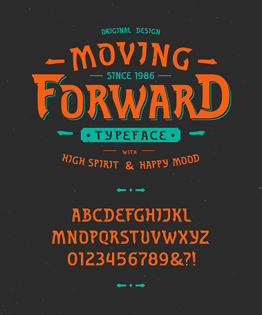 Moving Font Design Vector Font Moving Forward Letters And Numbers Stock Illustration ...