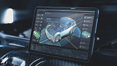 Program for car diagnostic with 3D virtual electric vehicle prototype