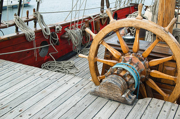 istock Steering wheel of an ancient sailing vessel 178367406