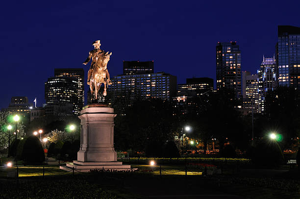 istock Boston Public Garden and City Skyline at Night 178367553