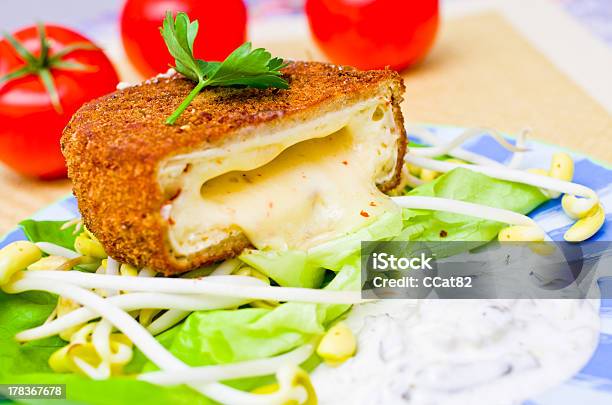 Fried Cheese With Tatar Sauce Stock Photo - Download Image Now - Baked, Breaded, Camembert