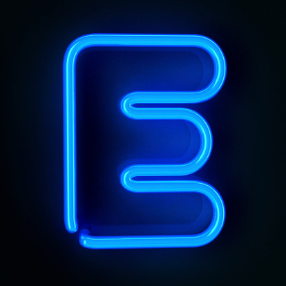 Number 9 with glowing neon lighting on black background. 3d render.