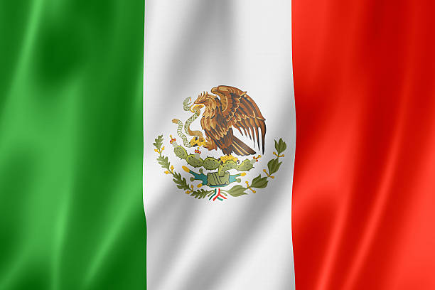 bandeira do méxico - mexican flag mexico flag digitally generated image imagens e fotografias de stock