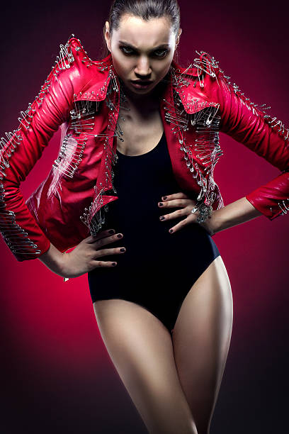istock Woman in glam-rock style coat 178367869