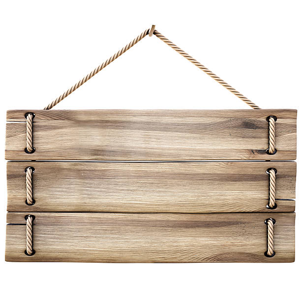 istock Wooded three piece sign, with no writing  178367922