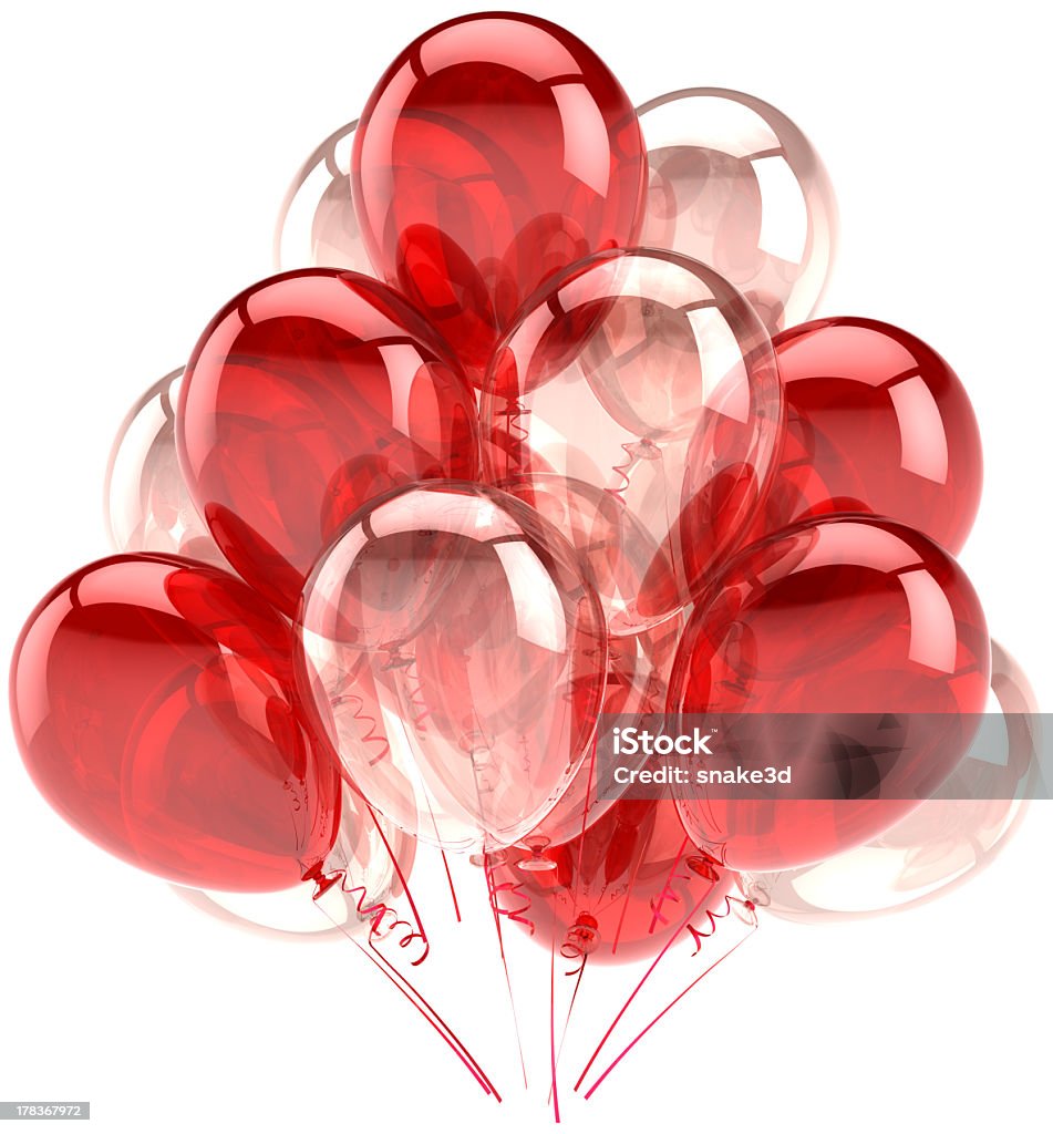 Hermoso helio feliz cumpleaños globos DECORACIÓN CLÁSICA - Foto de stock de Cumpleaños libre de derechos
