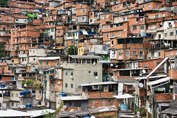 slum in rio de janeiro - rio de janeiro brazil steps staircase stock-fotos und bilder