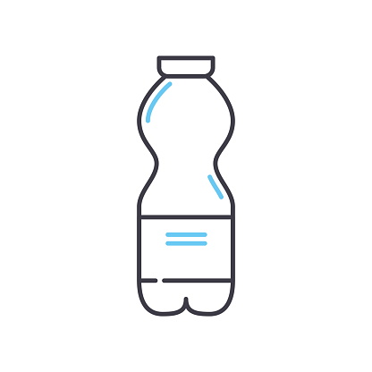 bottled water line icon, outline symbol, vector illustration, concept sign