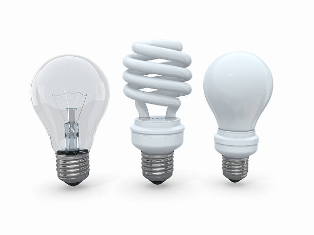 istock Three types of lamp bulbs on white background 178369808