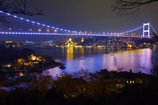 Fatih Sultan Mehmet Bridge at Istanbul Turkey