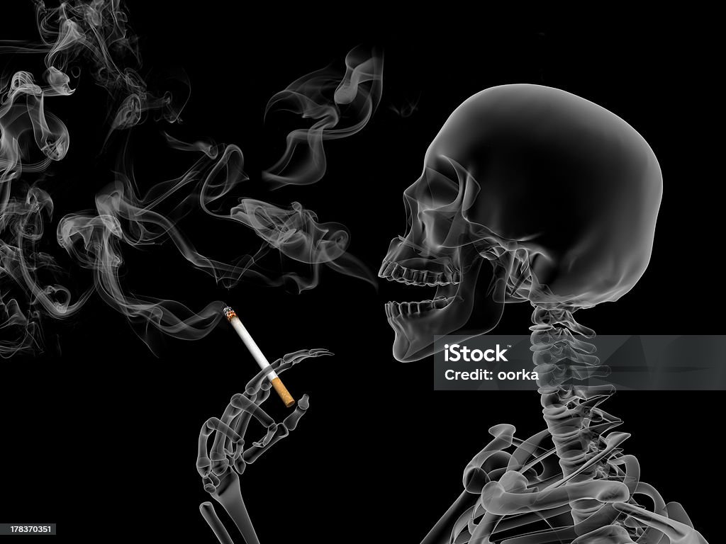 Smoking kills Conceptual 3d render for the effects of cigarettes smoking Abstract Stock Photo