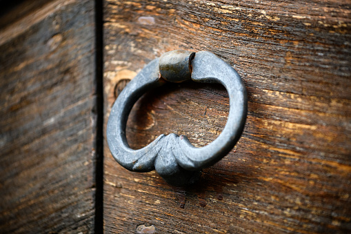 Antique door handle knocker