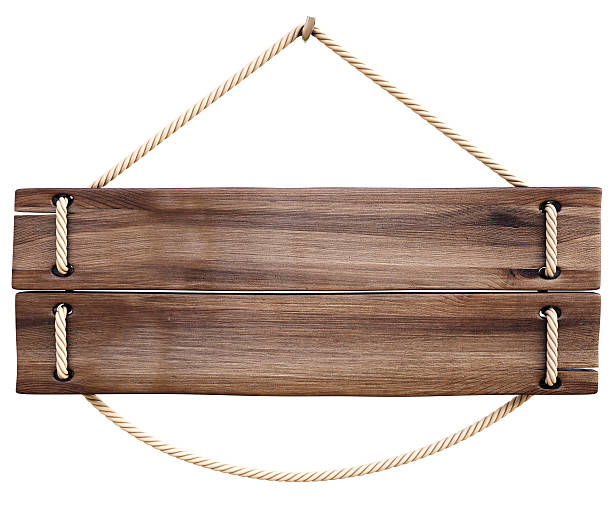 istock Wooden pallet sign with rope threaded through for hanging 178370710