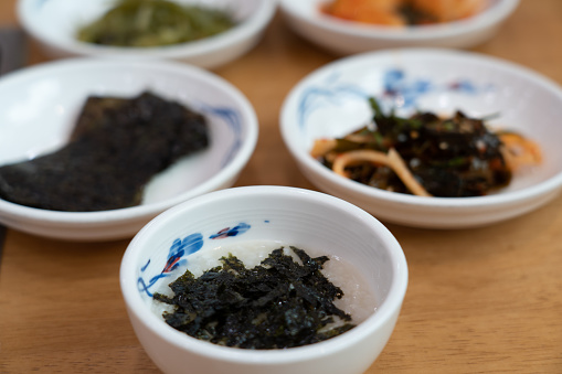Korean Table d'hote eaten at a traditional Korean restaurant