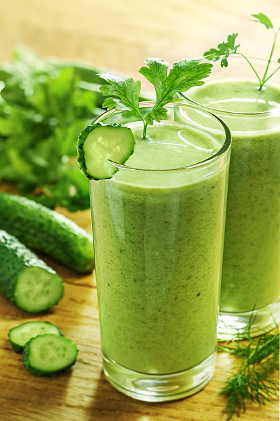 istock A green healthy vegetable drink with cucumber and kale 178370938