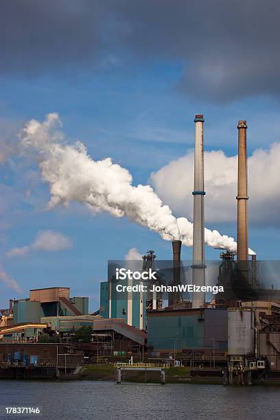 Hoogovens Steel Factory Stock Photo - Download Image Now - Air Pollution, Blue, Chimney