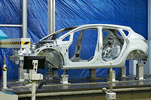 istock Metal car frame against a blue background 178371305