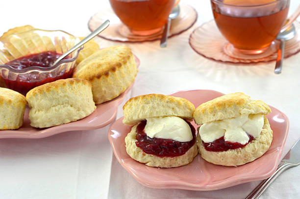 istock Scones with plum preserve and clotted cream 178371867