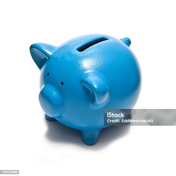 Azul Mealheiro Ou Caixa De Dinheiro - Fotografias de stock e mais imagens de Atividade bancária - Atividade bancária, Brinquedo, Caixa de Dinheiro - Acessório Financeiro