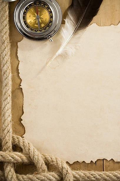 istock ship ropes and compass at parchment old paper 178372735