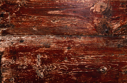 Old wood texture background, surface with old natural colored wood, top view. Grain table surface.