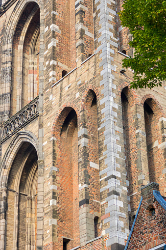 Details of themedieval Dom cathedral church tower, Utrecht, the Netherlands