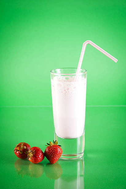 strawberry smoothie stock photo