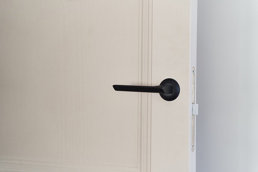 interior door close up with black door handle