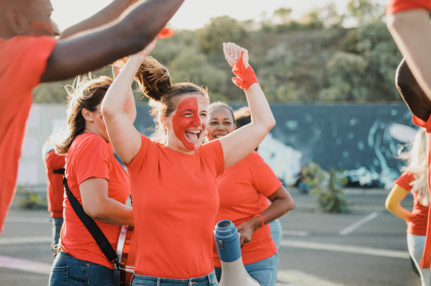 istock Group of multi-ethnic fans celebrating their team victory 1783734896