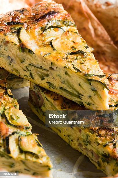 Courgette Frittata Stock Photo - Download Image Now - Zucchini, Frittata, Omelet