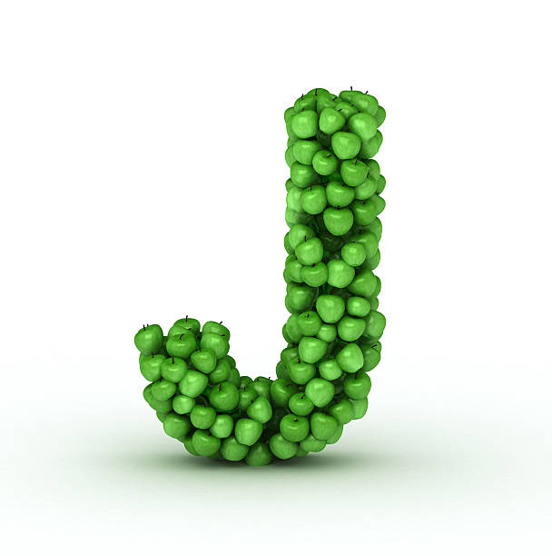 istock Letter J, alphabet of green apples 178375010