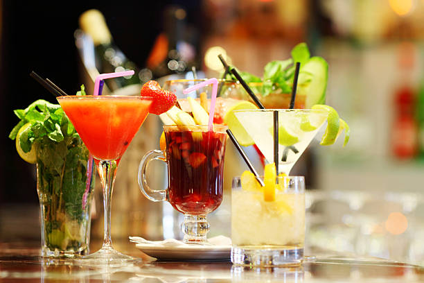 Martini drink closeup, party, night life, celebration concept