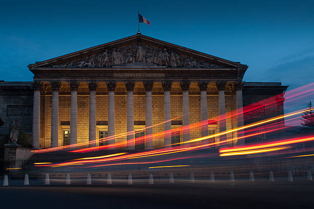 Palais Bourbon at dusk, house of representatives
