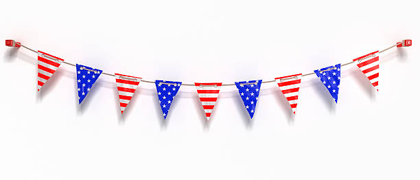 American Flag 3d illustration. Clipping path included. american flag bunting stock pictures, royalty-free photos & images