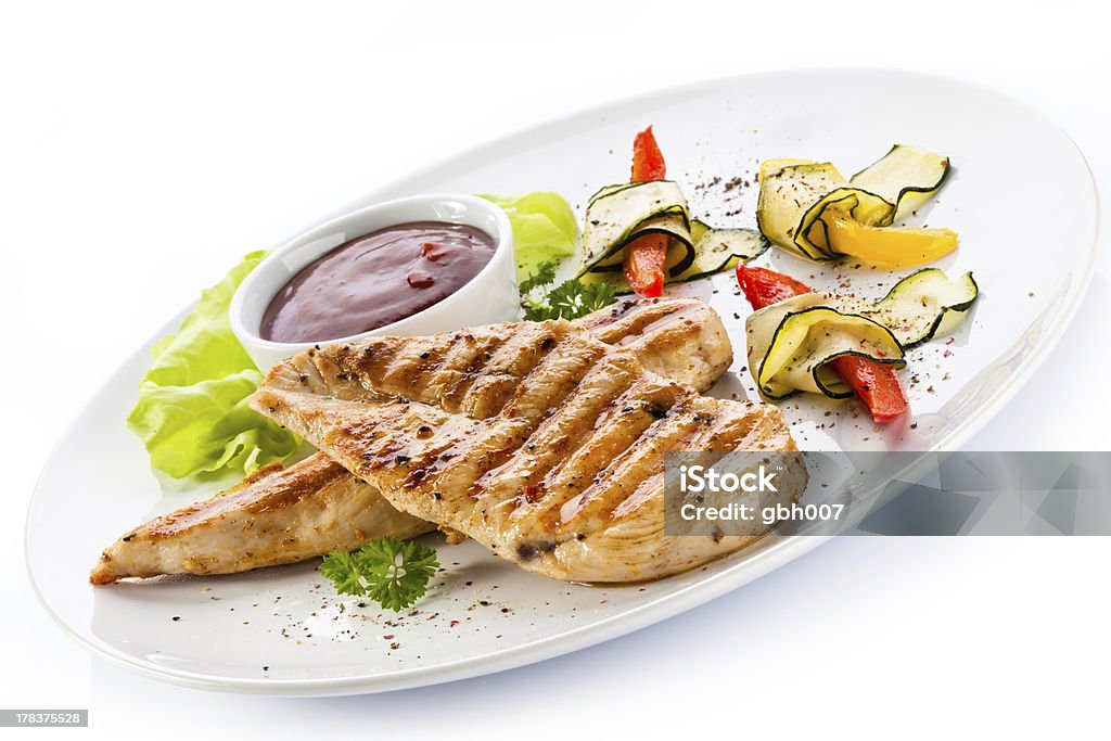 Grilled meat and vegetables Grilled chicken fillets and vegetables More ... Chicken Breast Stock Photo