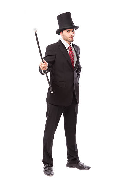 istock Businessman with Top Hat and walking stick 178375759