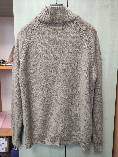 istock Men's sweater with zipper hanging on a hanger. Back view 1783758975