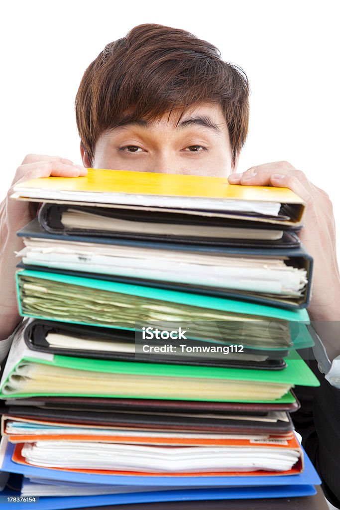 Businessman with  paperwork depression Businessman with  paperwork Adult Stock Photo