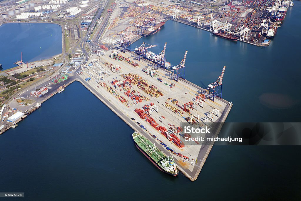 Vista aérea do porto de durban - Foto de stock de Durban royalty-free