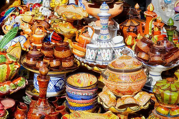 Traditional moroccan earthenware at Safi