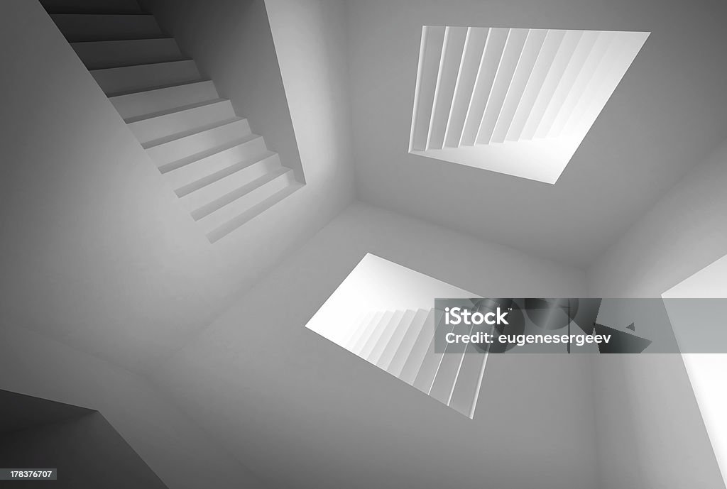 Streszczenie Architektura wnętrza z oświetlenie klatek schodowych Portale - Zbiór zdjęć royalty-free (Surrealistyczny)