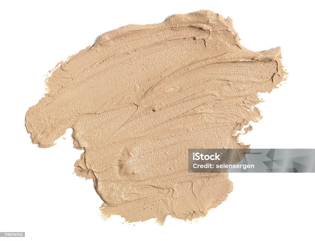 Tan face cream sample on a white background Cream Compact powder sample Beauty Stock Photo