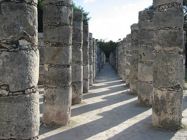 road of colums stock photo