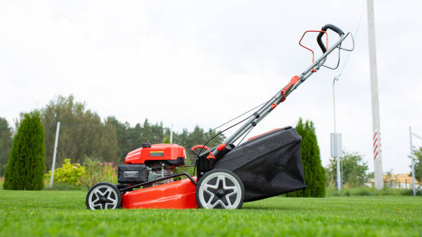 istock durable smooth lawn mower on green grass 1783770786