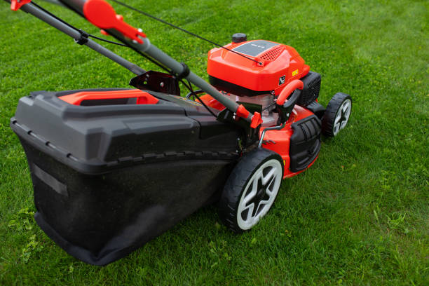istock self-propelled lawn mower with hose connection for cleaning the deck 1783770788