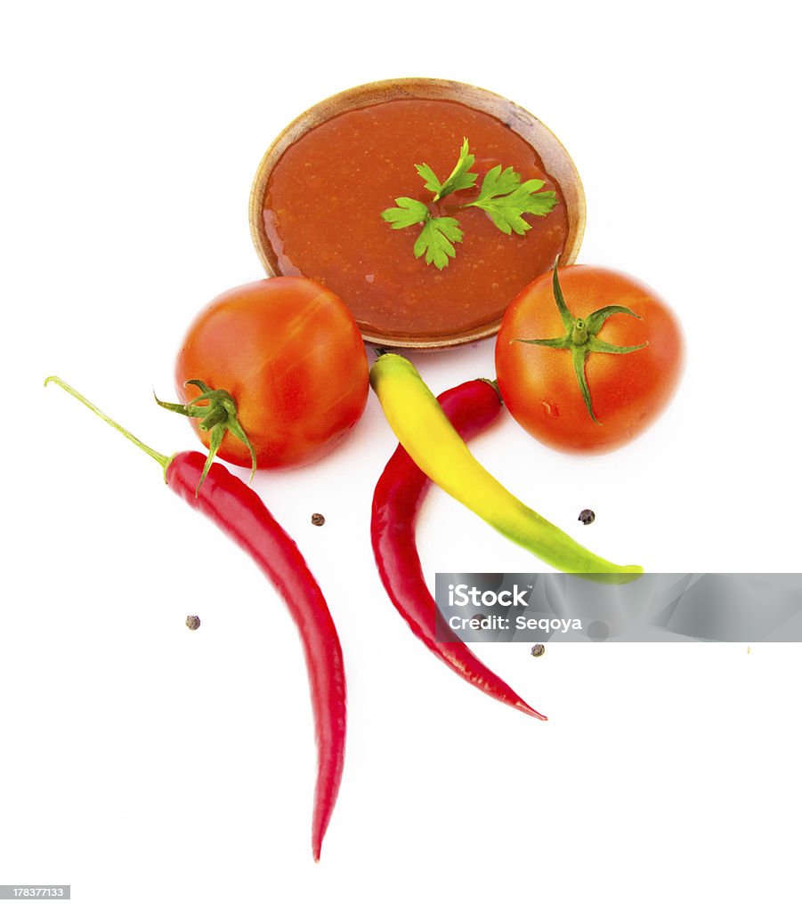 Componenti per ketchup Preparazione - Foto stock royalty-free di Alimentazione sana