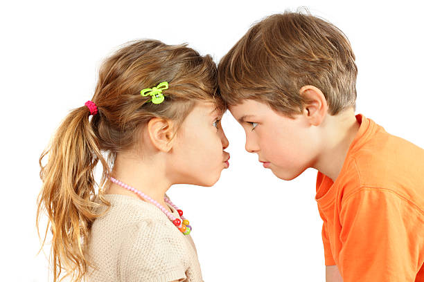 istock Brother and sister rested their foreheads, look at each other 178377802