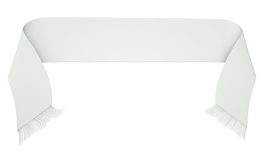 White football or soccer scarf isolated on a white background
