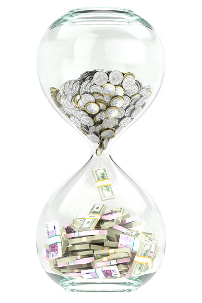 la crescita del business e ricchezza nel tempo - making money gold euro symbol time foto e immagini stock