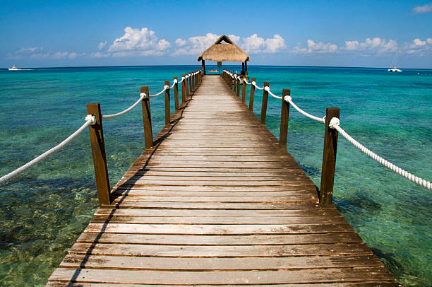 istock Carribean Beach Dock with Turquoise Water Cozumel 178378816
